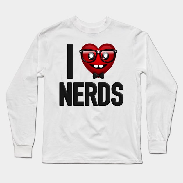 I Heart Nerds Long Sleeve T-Shirt by PnJ